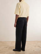 Officine Générale - Nash Wide-Leg Belted Pleated Canvas Trousers - Black