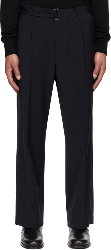 Photo: LE17SEPTEMBRE Navy Wool Belted Trousers