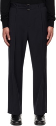 LE17SEPTEMBRE Navy Wool Belted Trousers