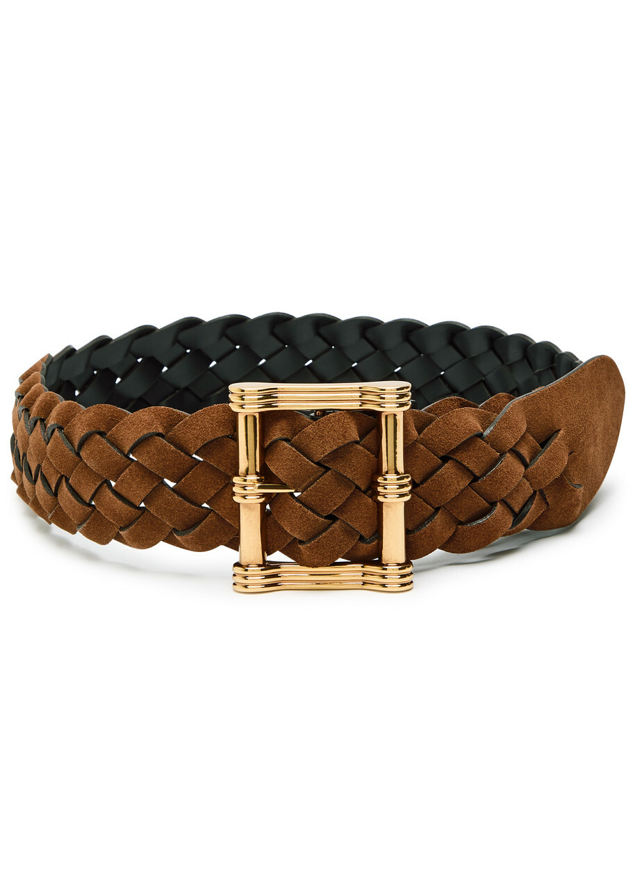 Etro Reversible Braided Suede Belt Brown