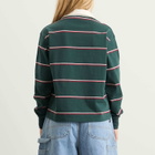 SUNDAYFRUITMARKET Women's Sun Stripe Collar T-Shirt in Green