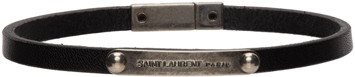 Photo: Saint Laurent Black ID Plaque Bracelet