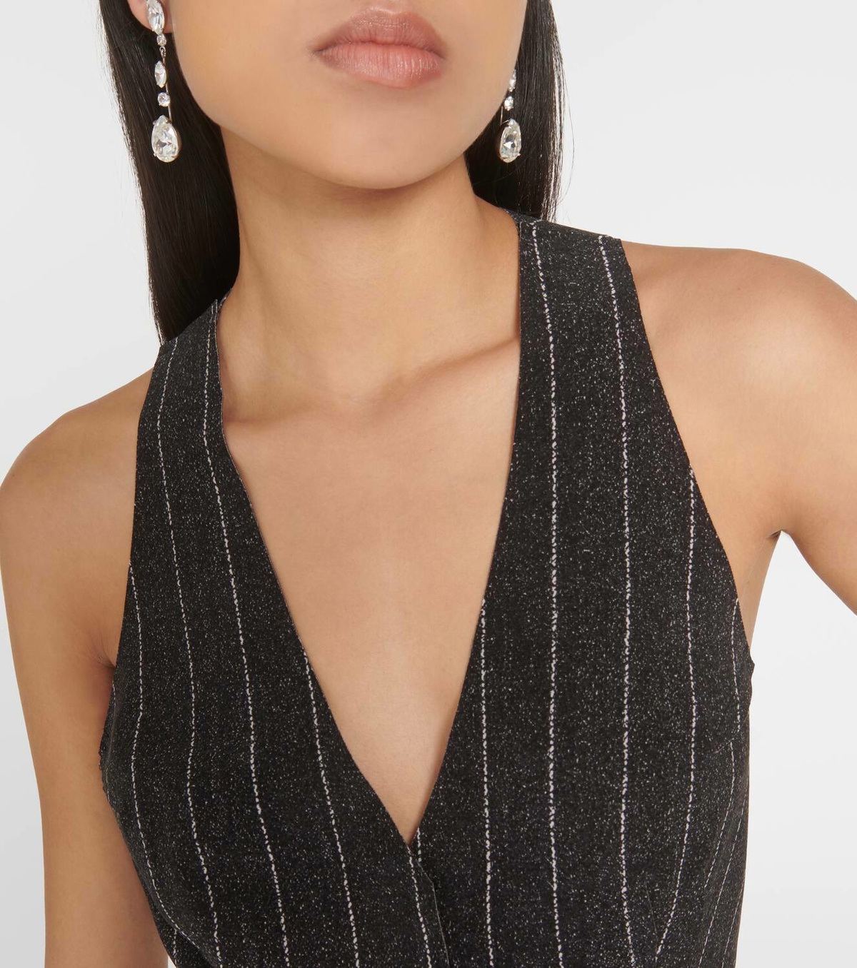 【Norma Kamali】 Chalkストライプ racerbackベスト Norma Kamali Chalk stripe racerback vest Norma Kamali