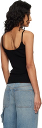 Courrèges Black Reedition Rib Knit Tank Top