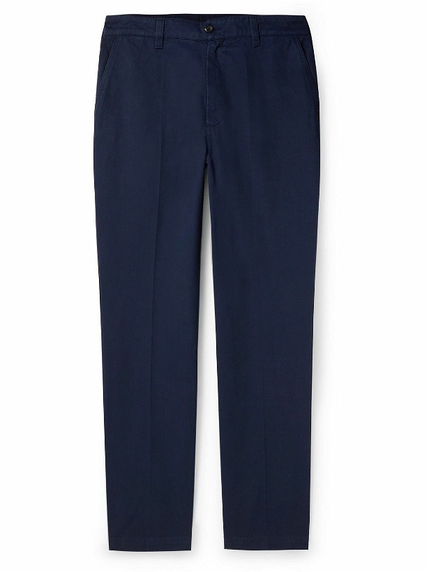 Photo: Drake's - Tapered Cotton-Twill Chinos - Blue