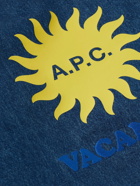 A.P.C. - Diane Vacances Logo-Print Denim Tote Bag