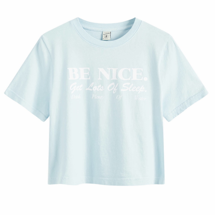 Photo: Sporty & Rich Women's Be Nice Cropped T-Shirt in Baby Blue