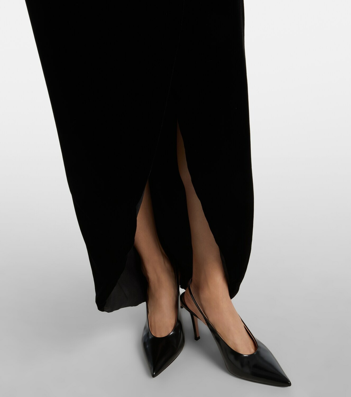 Costarellos Embellished off-shoulder velvet gown