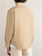 Stòffa - Spread-Collar Cotton and Linen-Blend Shirt - Neutrals