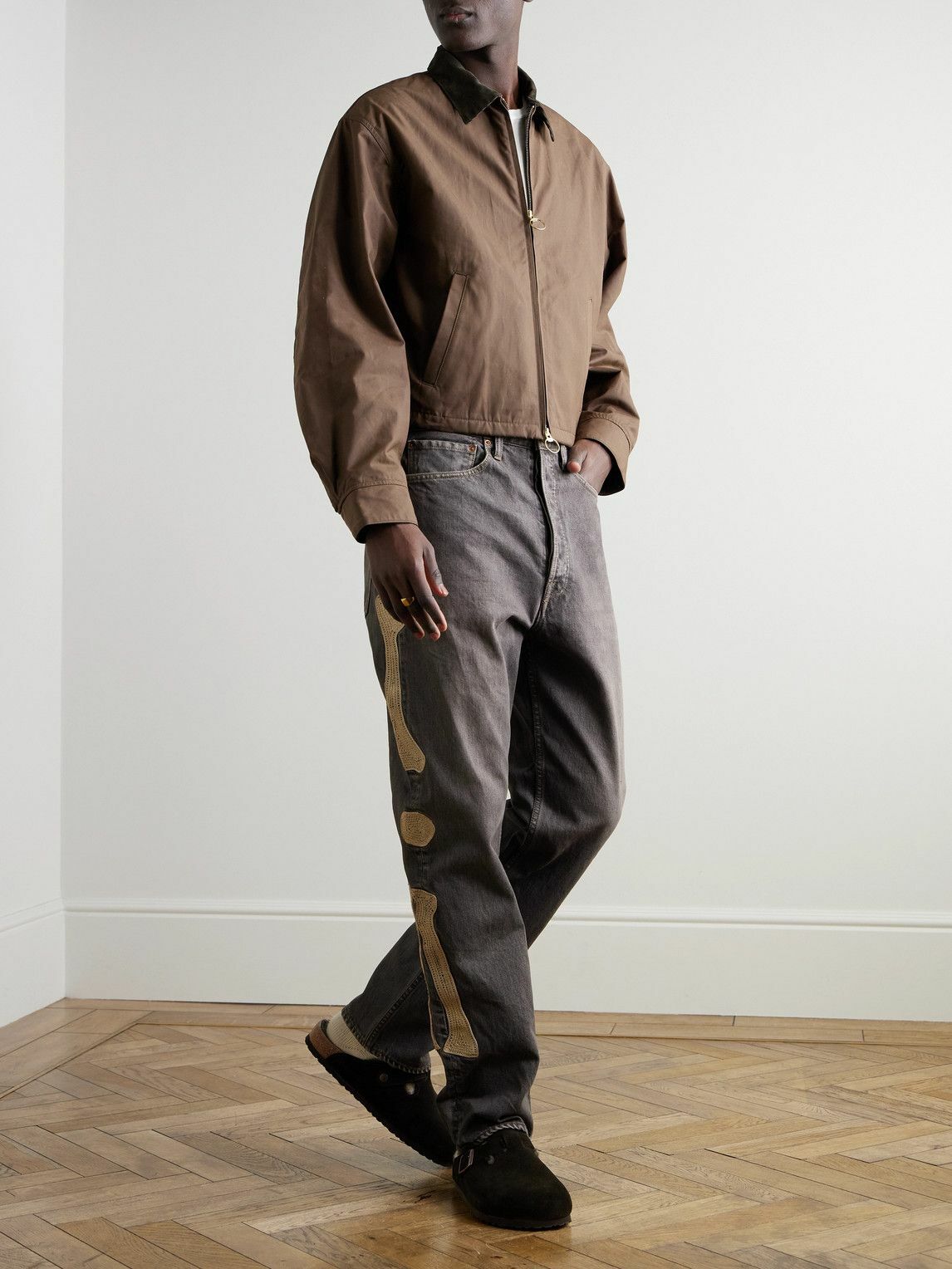KAPITAL - Slim-Fit Crochet-Trimmed Jeans - Blue