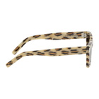 Saint Laurent Off-White and Brown Leopard SL 402 Sunglasses