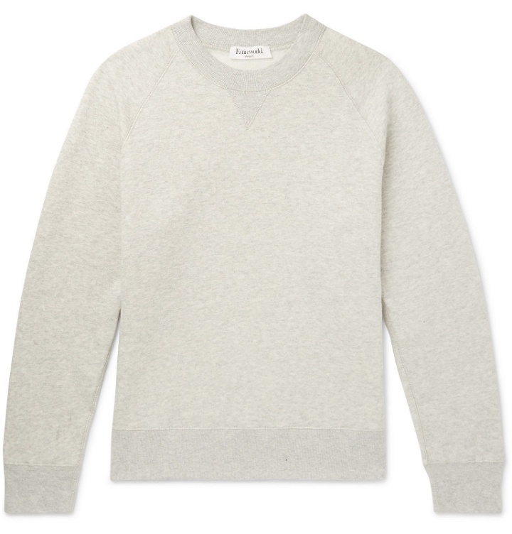 Photo: Entireworld - Slim-Fit Mélange Fleece-Back Organic Cotton-Jersey Sweatshirt - Gray