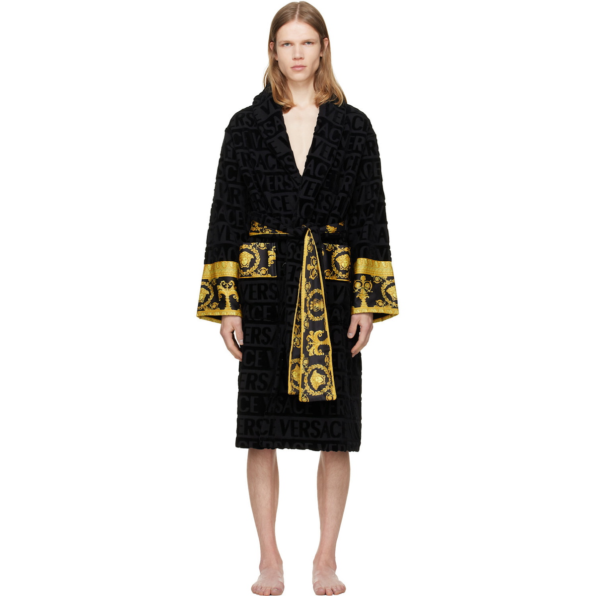 Versace Black 'I Heart Baroque' Bathrobe