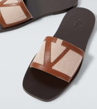 Valentino Garavani VLogo leather-trimmed slides