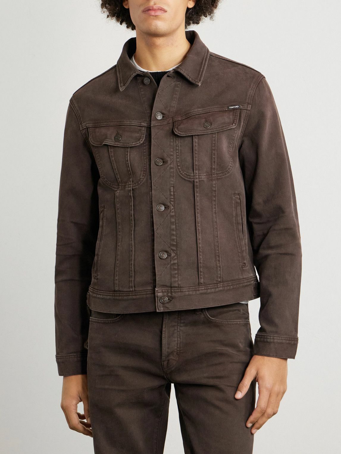 TOM FORD - Cotton-Blend Canvas Jacket - Brown