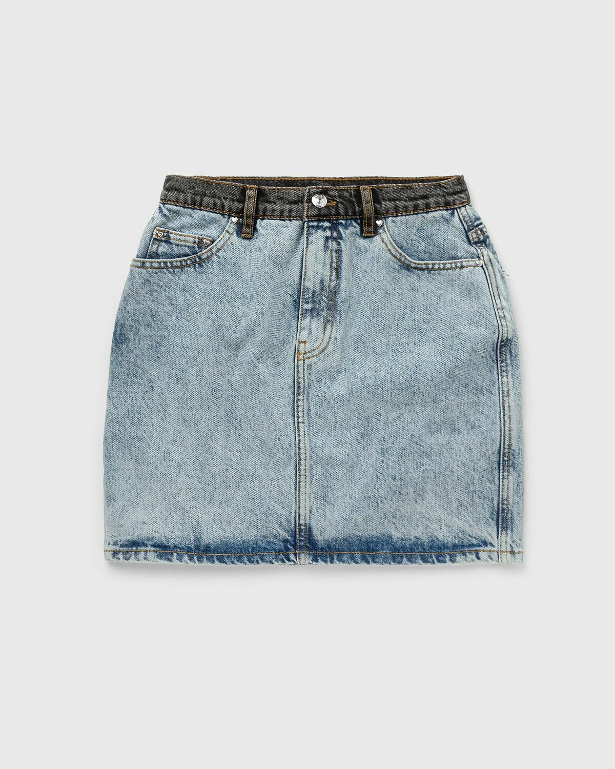 Rotate Birger Christensen Mini Patchwork Skirt Blue Skirts