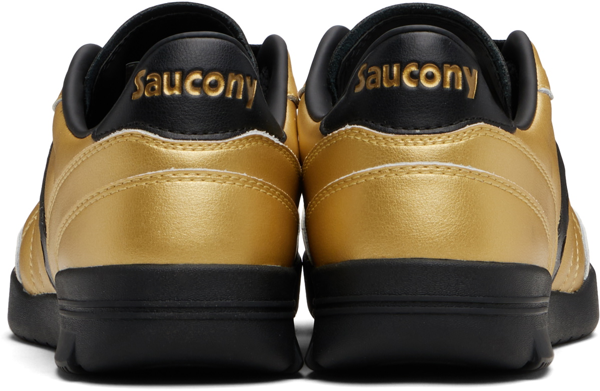 Saucony Gold & Black 586i Leather Sneakers