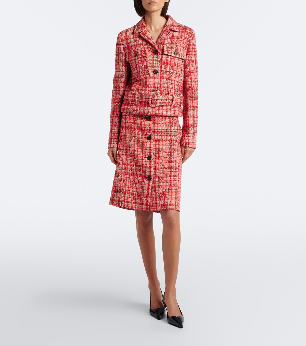Prada Wool, cotton, and silk tweed jacket