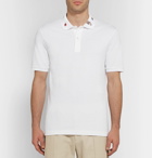 Gucci - Embroidered Stretch-Cotton Piqué Polo Shirt - Men - White