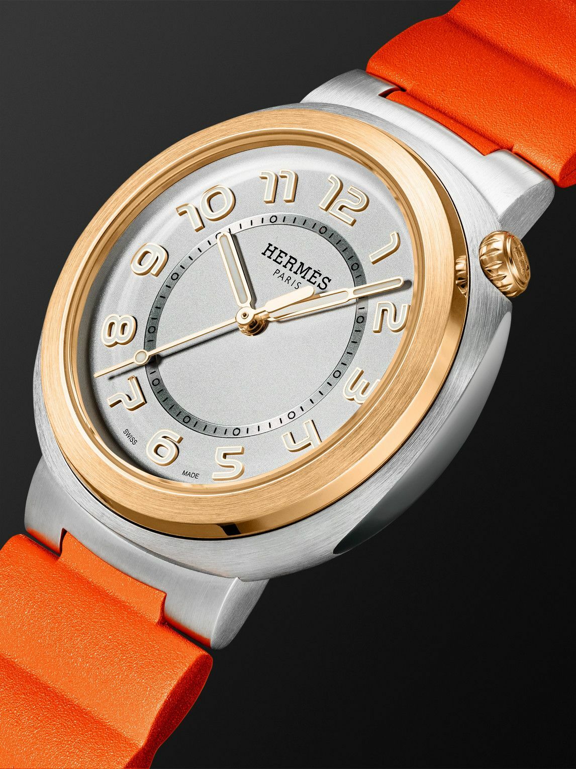 Hermès Timepieces - Cut Automatic 36mm Stainless Steel and Rubber Watch, Ref. No. 403234WW00