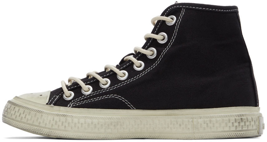 Acne Studios Black & Off-White Canvas High Top Sneakers