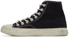 Acne Studios Black & Off-White Canvas High Top Sneakers