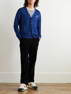 Maison Kitsuné - Logo-Appliquéd Wool Cardigan - Blue