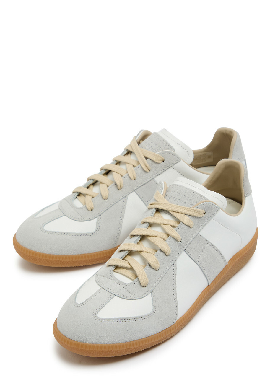 Maison Margiela Replica Panelled Leather Sneakers White