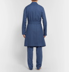 Oliver Spencer Loungewear - Medway Striped Organic Cotton Robe - Blue