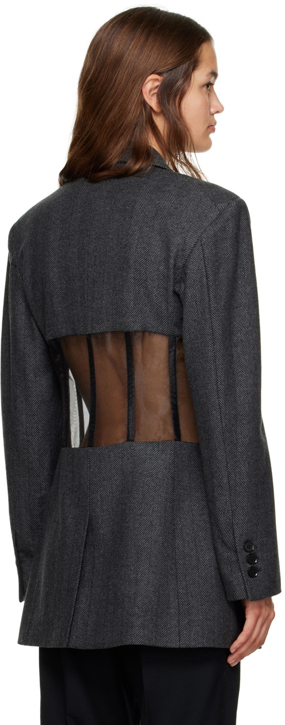 Puppets and Puppets Gray Paneled Blazer