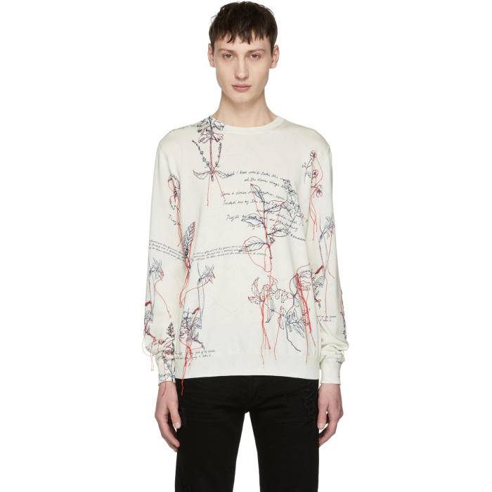 Photo: Alexander McQueen White Explorer Thread Sweater 