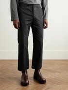 Auralee - Finx Straight-Leg Cropped Cotton-Twill Chinos - Black