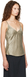 Helmut Lang Green Crinkle Slip Top