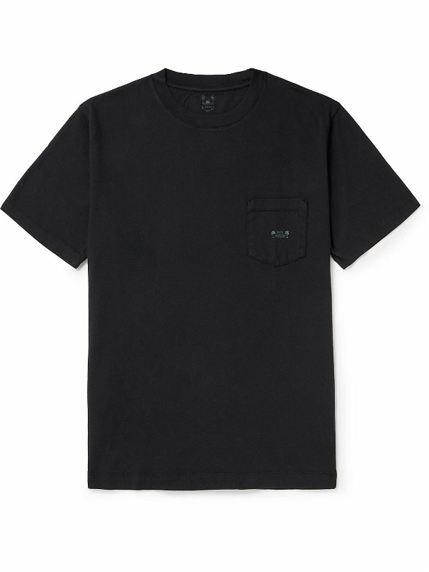 Photo: Desmond & Dempsey - Logo-Print Cotton-Jersey Pyjama T-Shirt - Black