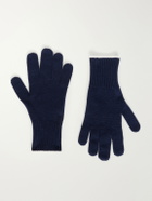 Brunello Cucinelli - Ribbed Cashmere Gloves - Blue