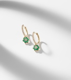 Anita Ko Flora 18kt gold huggie earrings with diamonds and emeralds