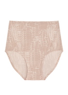 Chantelle Python-effect Stretch-polyamide High-waist Briefs - Beige - One Size