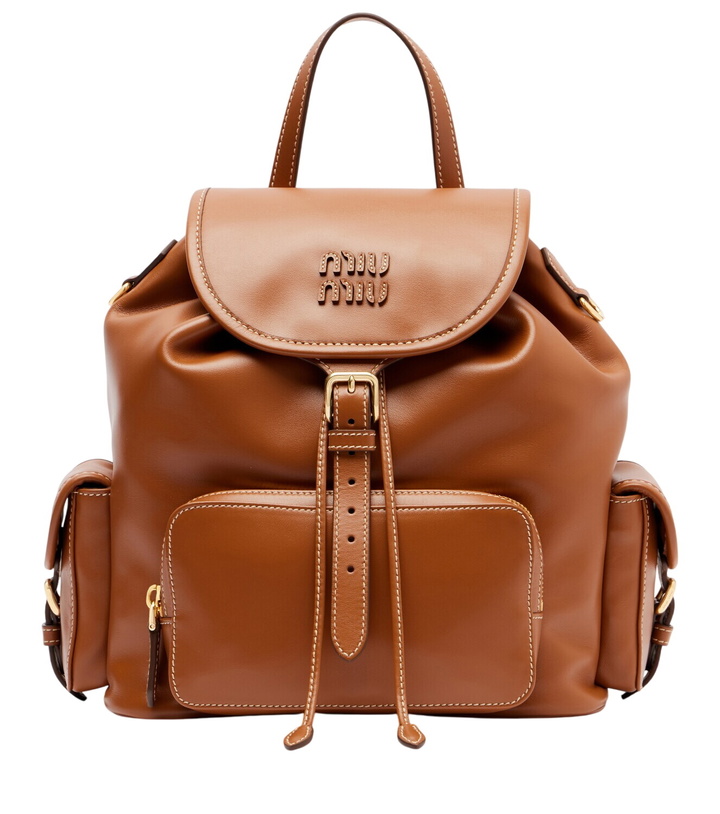 Photo: Miu Miu Logo leather backpack