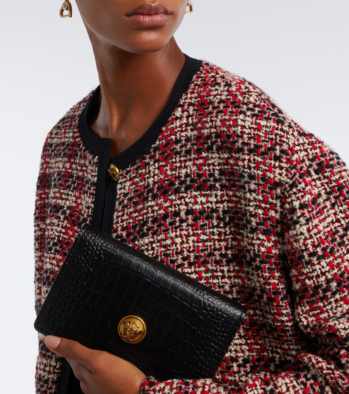 Versace Emblème Mini leather crossbody bag