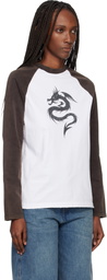 Coperni White & Black Dragon Long Sleeve T-shirt