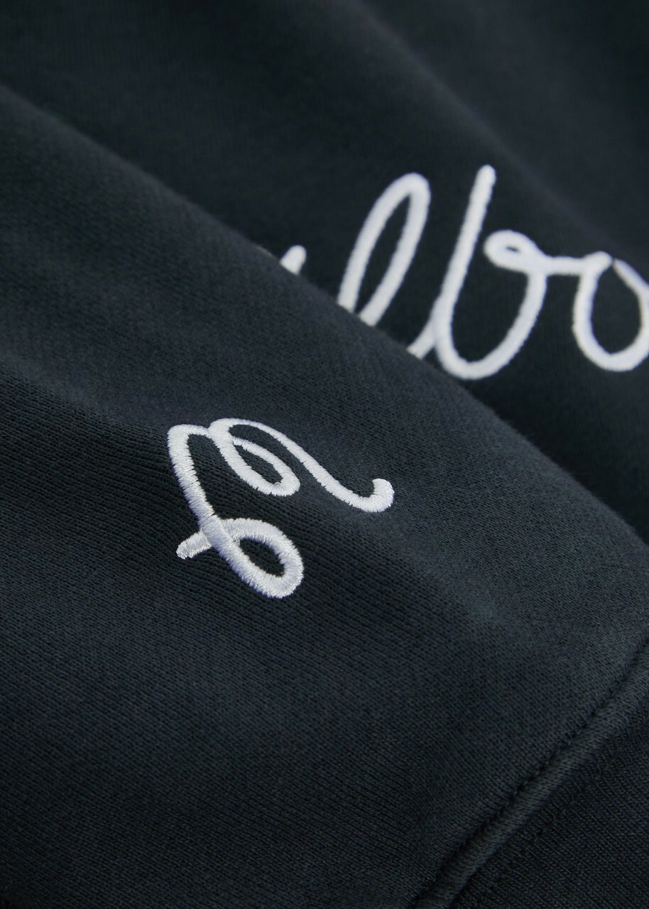 Malbon Feque Logo-embroidered Hooded Cotton Sweatshirt Navy