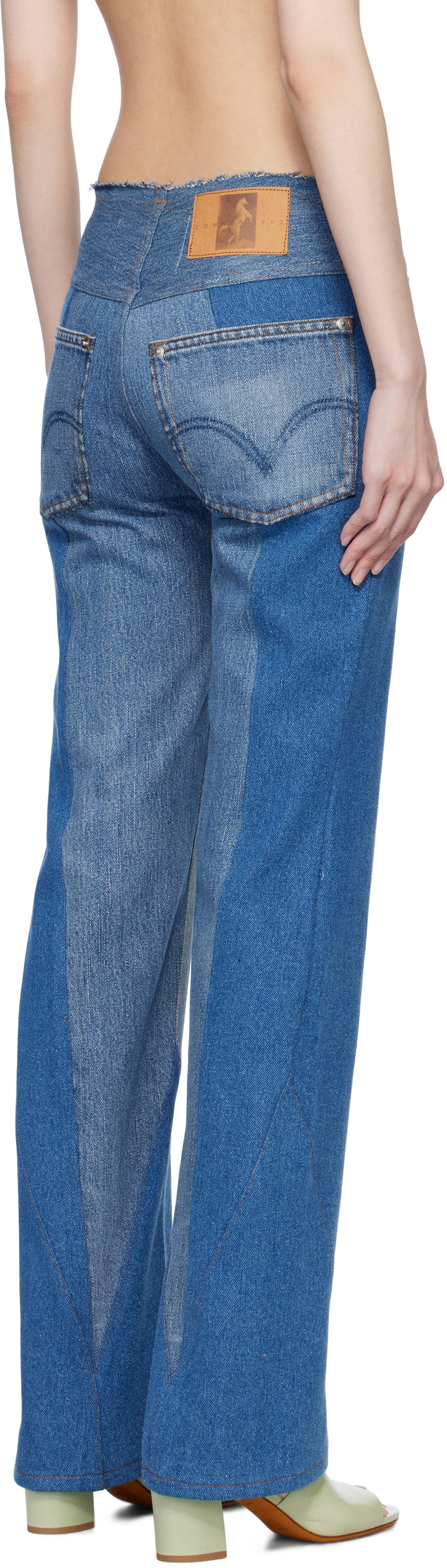 Conner Ives Blue Reconstituted Boot Cut Jeans