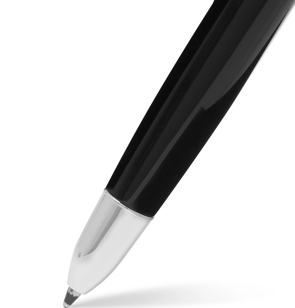Caran d'Ache - Léman Bi-Fonction Rhodium and Silver-Coated Lacquered Ballpoint Pen - Black