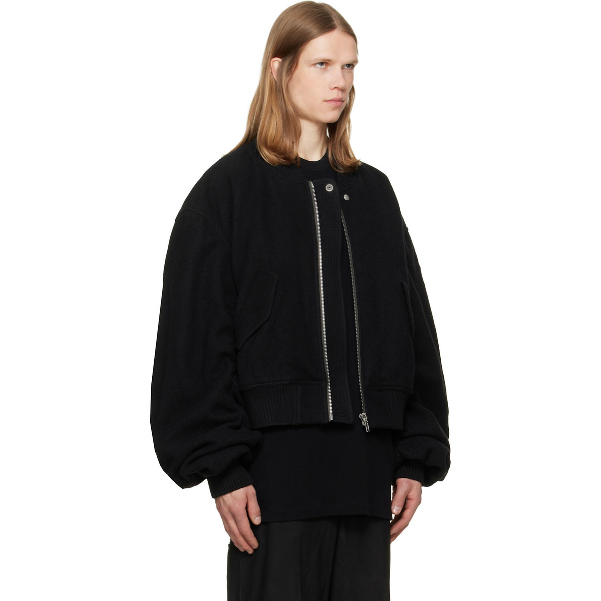 Rick Owens Black Tower Secchia Flight Bomber Jacket