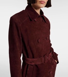 Nour Hammour Tate suede trench coat