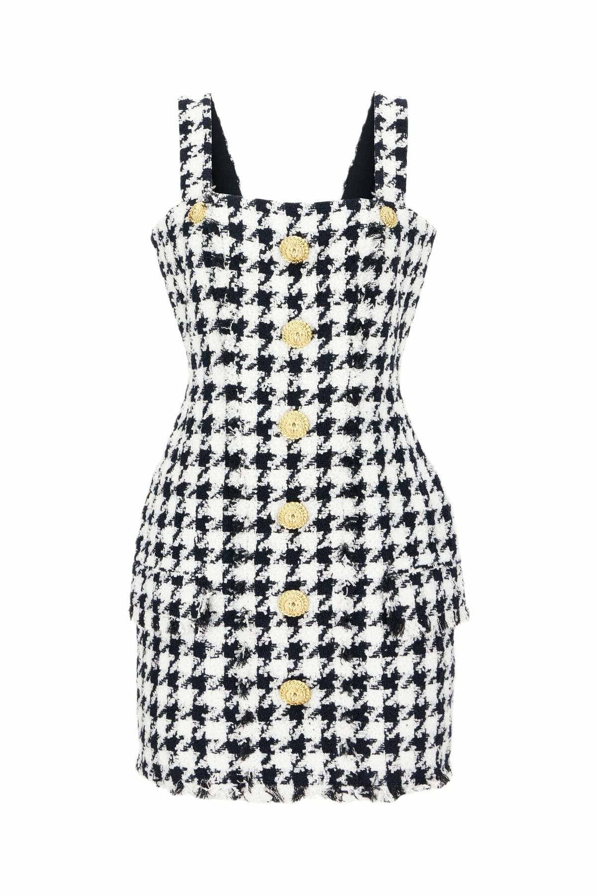 Balmain Ls Db Col Shoulder Cut Knit Dress Balmain