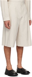 AMOMENTO Beige Two Tuck Shorts