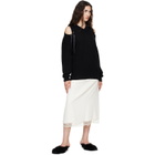 Simone Rocha Black Relaxed Cashmere Slash V-Neck Bow Sweater