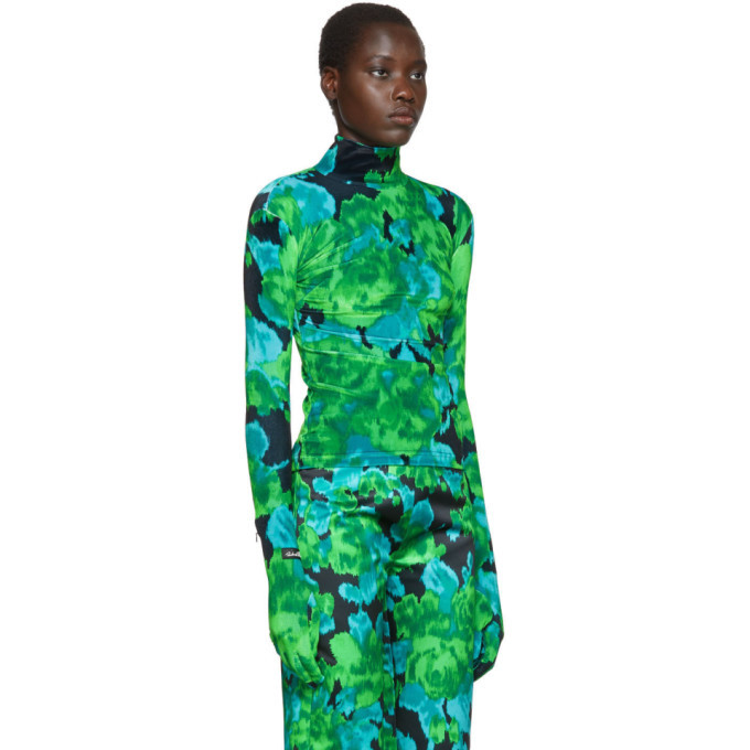 Richard Quinn Green Floral Turtleneck