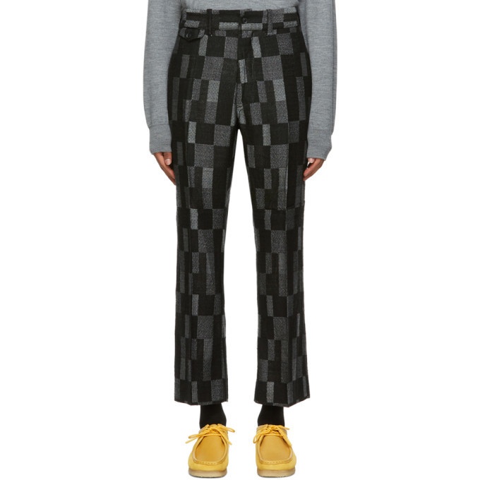 Photo: Needles Black Wool Checkered Trousers